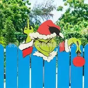 Cross-border New Christmas Insert, Outdoor Green Fur Monster Grinqi Courtyard Ground Insert, Garden Lawn Decoration Sign