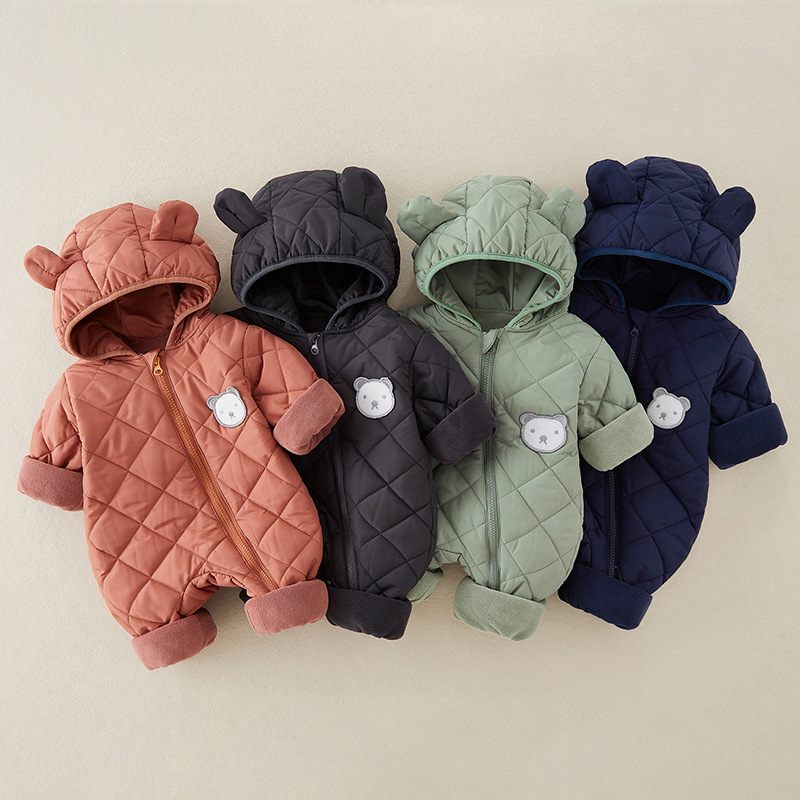 Autumn and Winter Baby Quilted Jumpsuits, Newborn Clothes, Baby Clothes, Cotton Clothes, Thickeneded Warm Clothes, Outing Clothes, Crawling Clothes