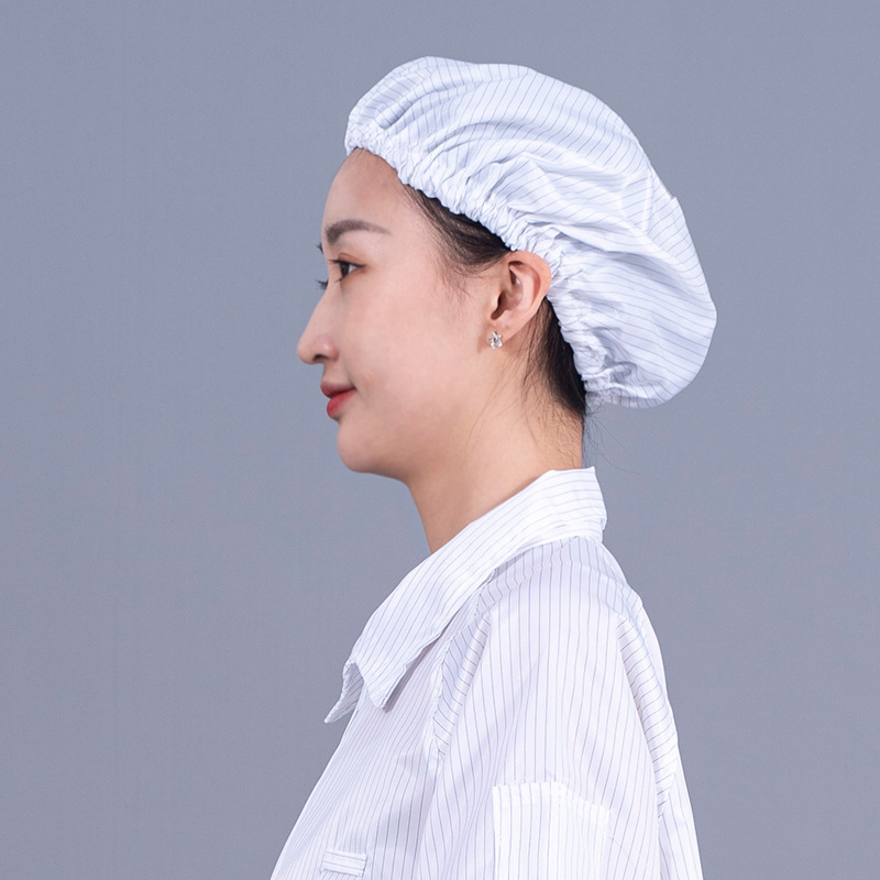 Anti-Static Hat Factory Workshop Dust-Proof Hat Anti-Static Round Hat Shower Cap Dust-Free Anti-Static Work Hat Direct Sales