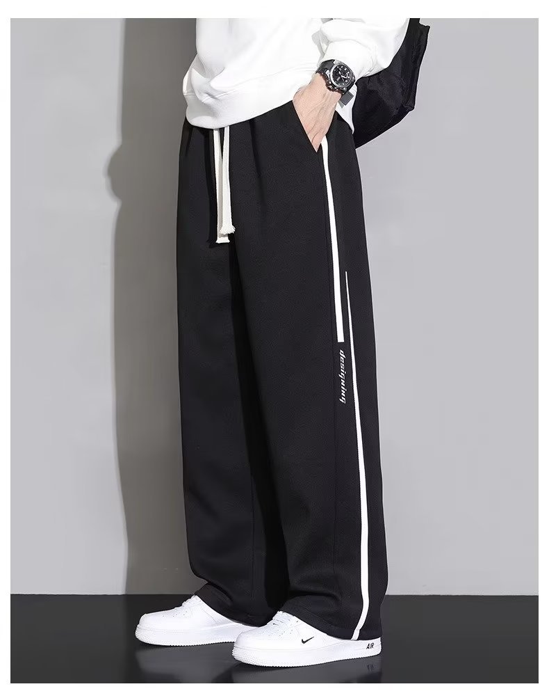 American Sweatpants Men's Spring and Autum 2024 New Large Size Draped Straight Casual Pants Loose Wide Leg Sports Pants