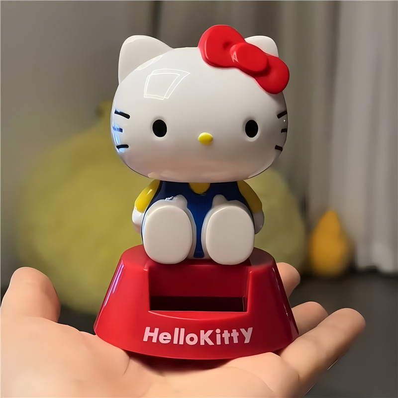Автомобильные украшения Hello Kitty, солнечная фигурка Hello Kitty, декор для центрального управления, аксессуары для интерьера автомобиля