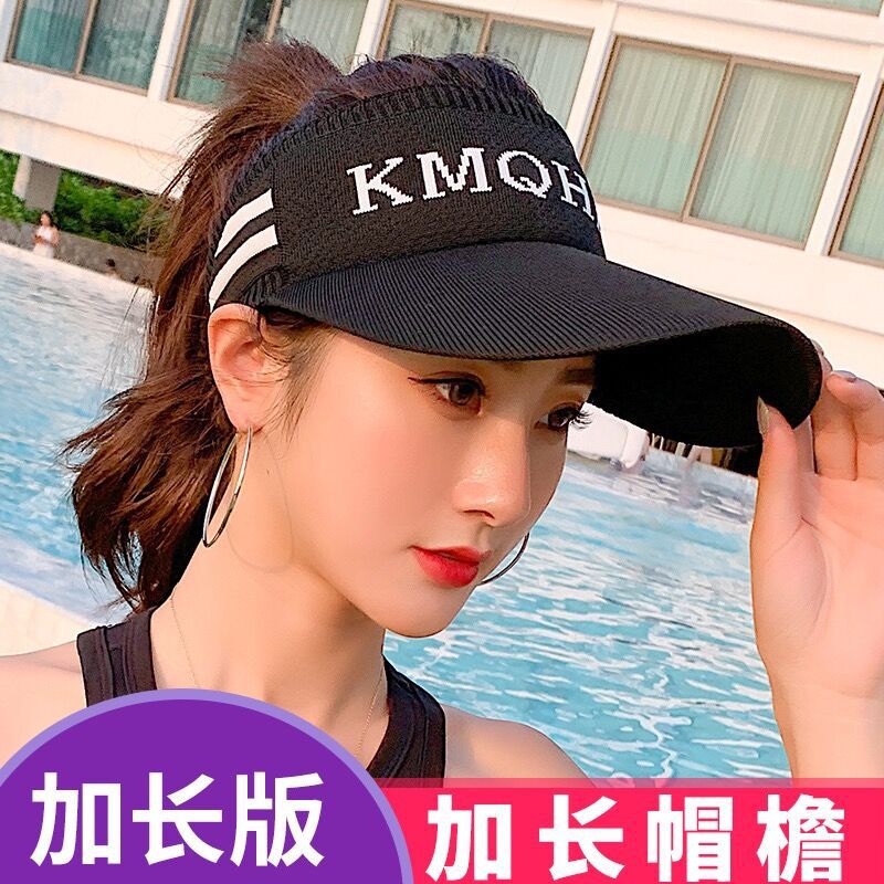 Hat Women's Spring and Summer Korean Style Casual Sports Hat Breathable Sun Hat Extend Long Brim Empty Top Baseball Cap Cap