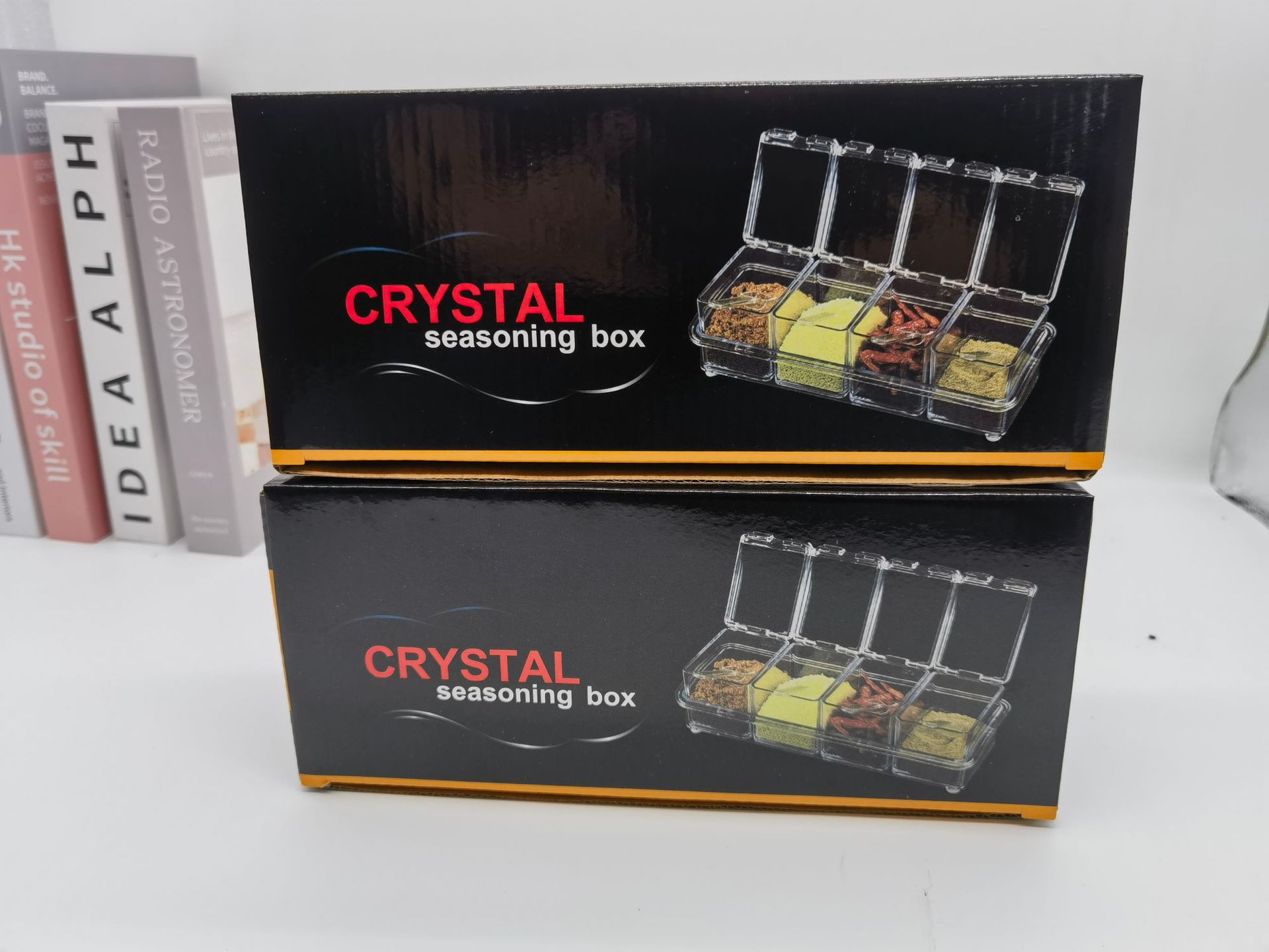 Seasoning box household kitchen salt seasoning jar storage box seasoning transparent cooking box factory