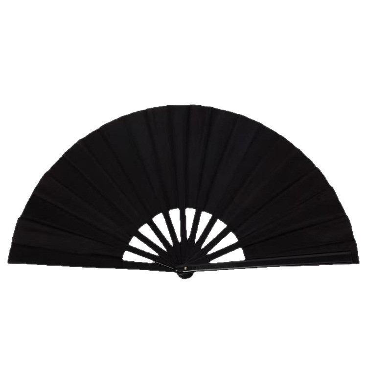 10-inch Plain Color Kung Fu Fan Tai Chi Fan Black Bone Printed Fluorescent Fan Laser Dance Fan New Cross-border Explosions