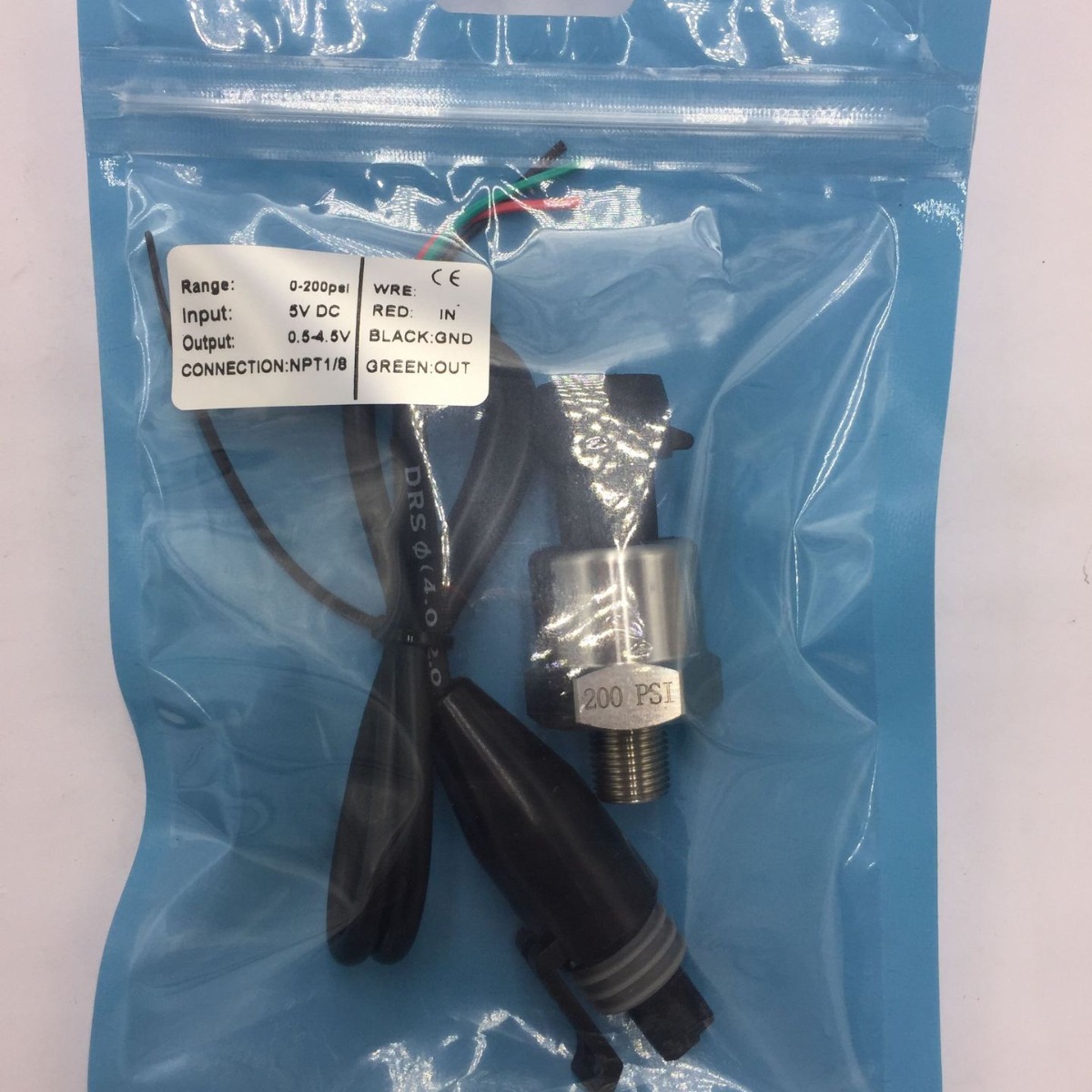 Suitable for water gas oil pressure sensor NPT1/8 pressure transmitter 0.5-4.5v 200psi