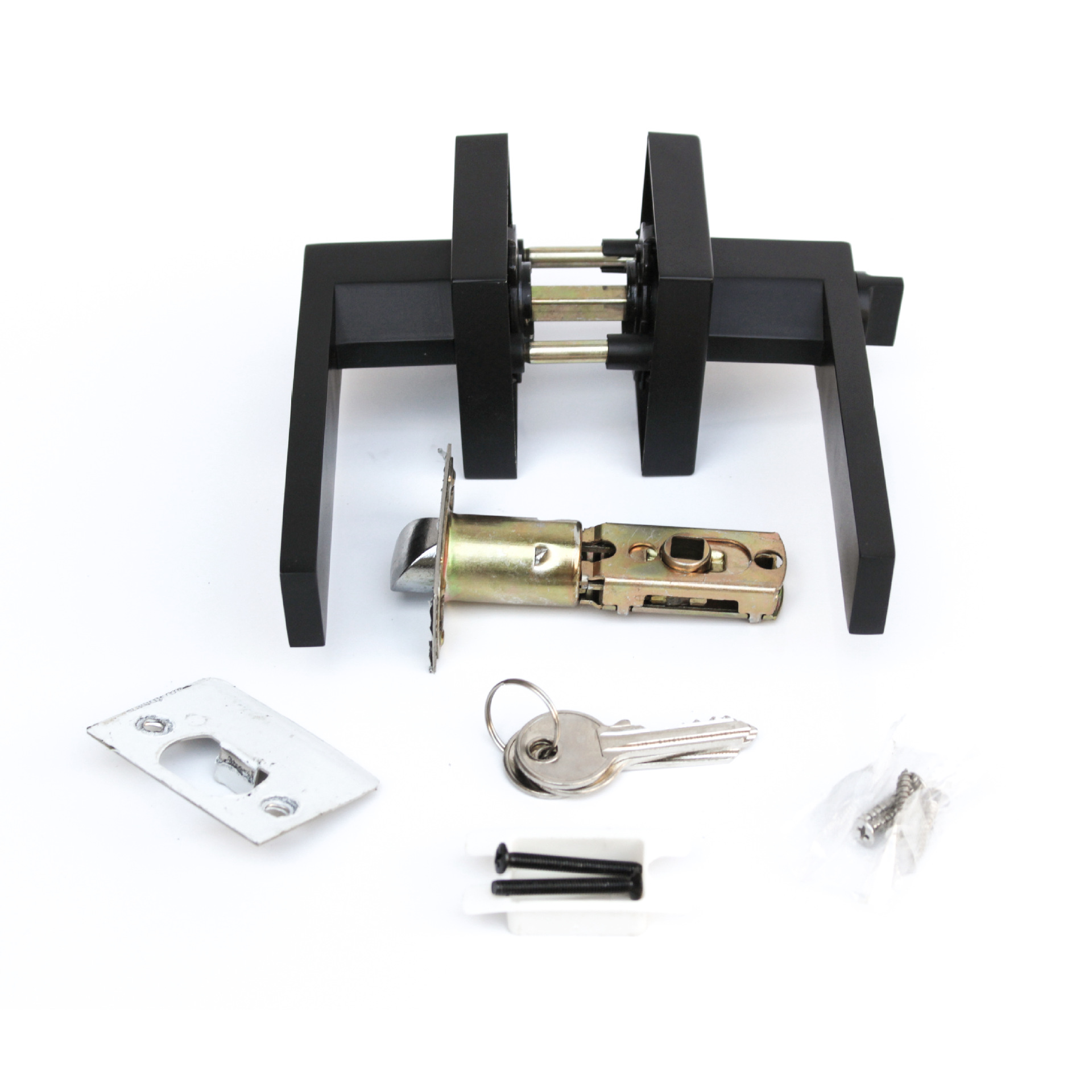 Cross-border exclusive American black zinc alloy aluminum alloy three-pole lock handle lock large handle lock bathroom bedroom door