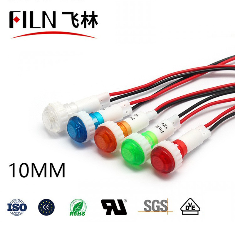 10mm mushroom head with line indicator LED small signal lamp 12V220V manufacturer (FL1P-10NW-2)