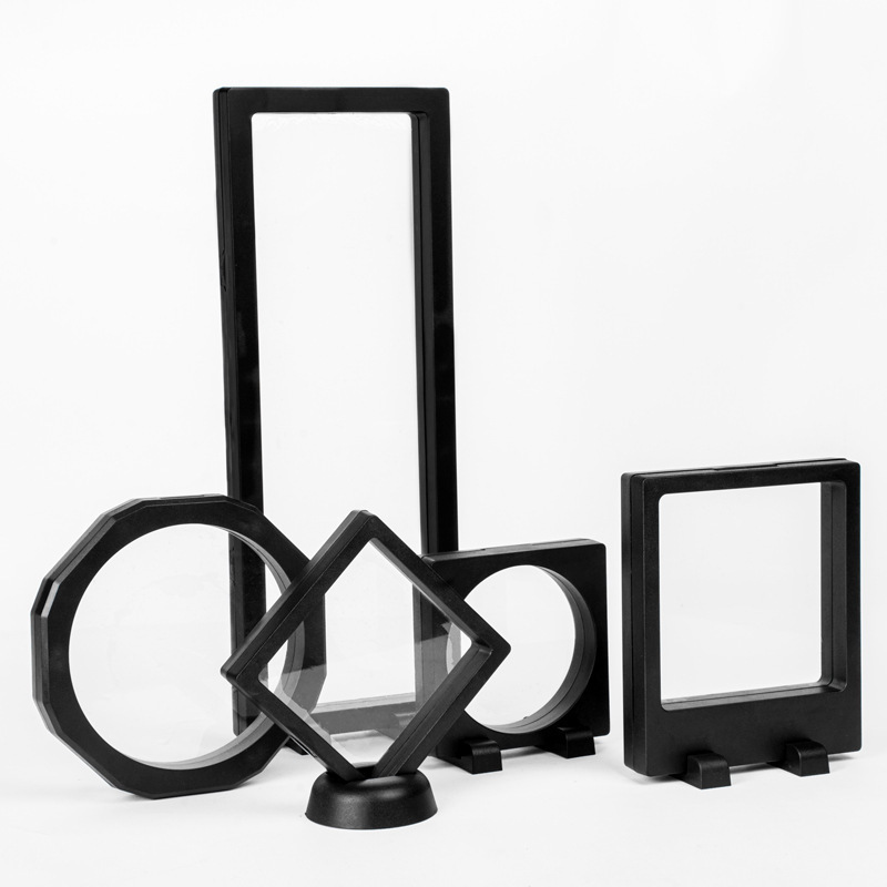 Transparent PE Film Display Box Jewelry Ring Bracelet Box Suspension Packaging Box Black Packaging Box Goods