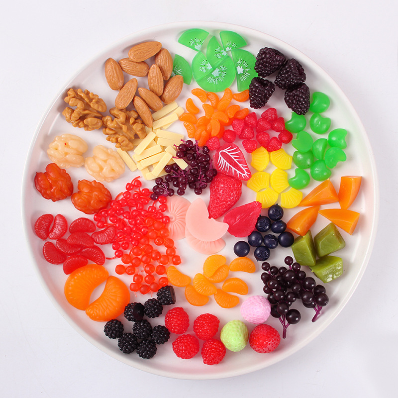 Миниатюра клубники, черники, вишни, винограда, аксессуары для имитации еды, DIY, материалы для украшения десертов