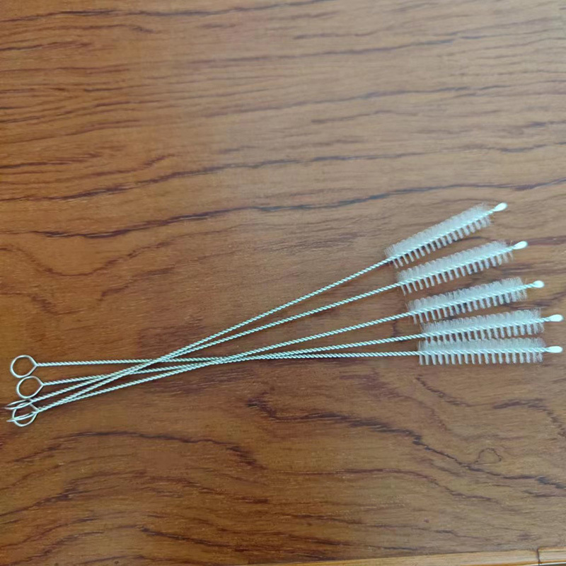 Stainless Steel Suction Tube Brush Bottle Nipple Brush Household Glass Tube Brush 304 Stainless Steel Cleaning Brush Bamboo Suction Tube Brush