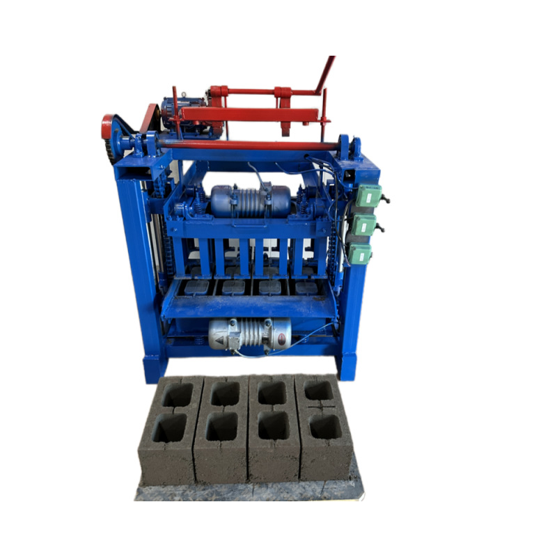 Household 220V mobile cement non-fired hollow brick making machine large, medium and small concrete block cushion block paving brick machine