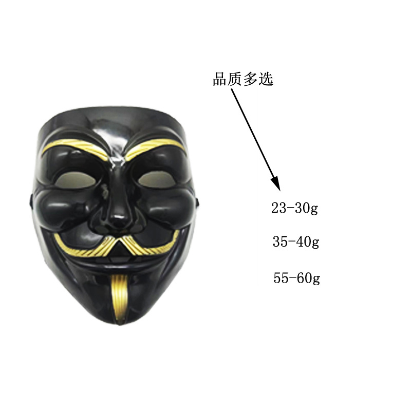 Halloween Party Manufacturer Wholesale Horror Grimace Mask V-Shaped Vendetta V-Shaped Weird Full Face Men's Film and Television Mask