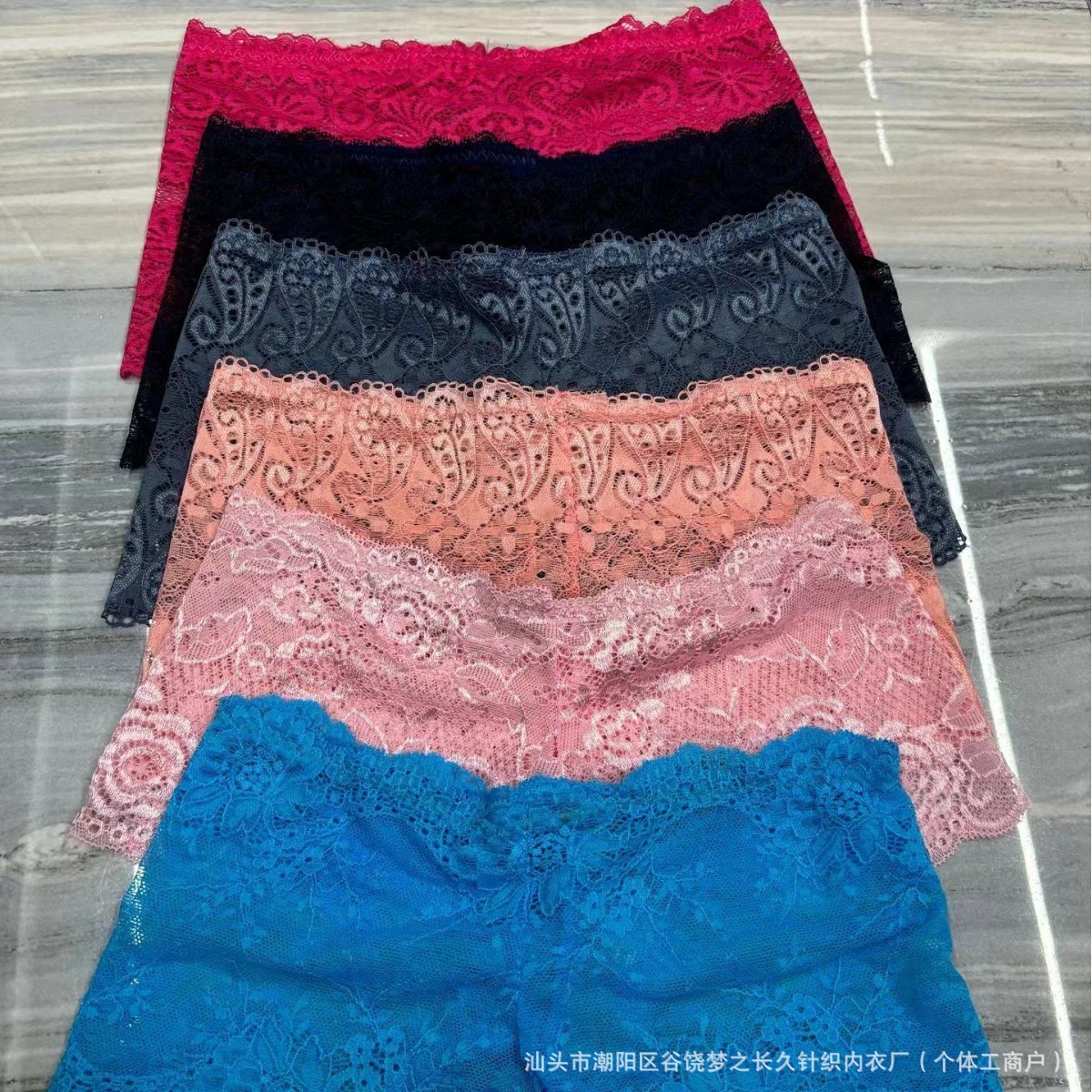 Foreign trade ladies boxers full lace sexy supply foreign trade export free size variegated sexy boxers manufacturers straight