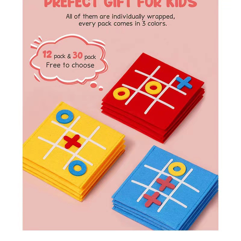 Cross-border New Felt Mini Jiugongge Board Game Children's Puzzle Tacit Word Game Board Customizable