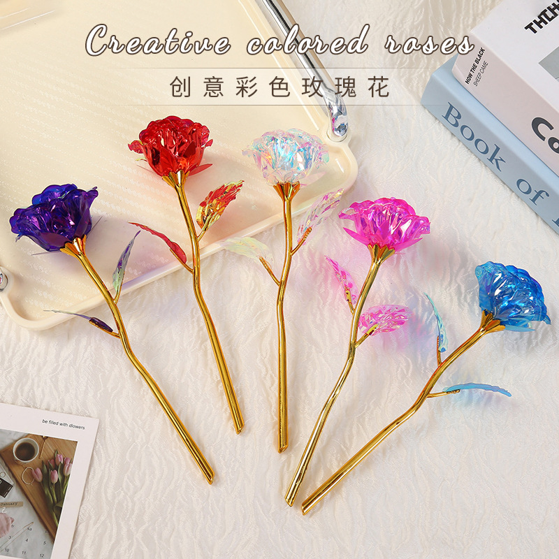Подарок на День святого Валентина золотая фольга цветок креативная цветная роза подарок на День матери украшение искусственный цветок мероприятие маленький подарок