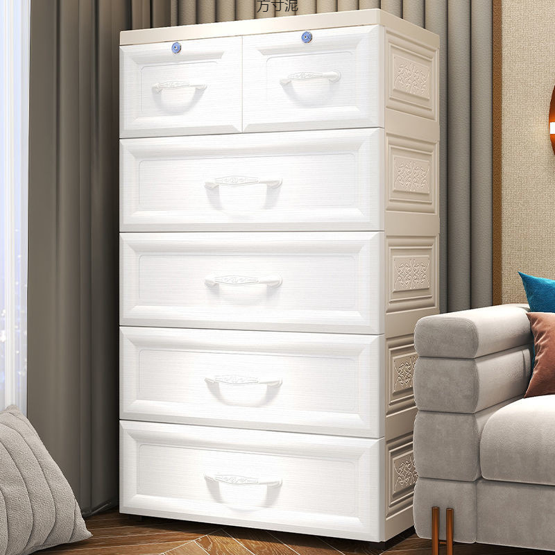 Large Storage Cabinet Drawer-Type Wheeled Toy Storage Box Multi-Layer Household Children's Cabinet Baby Wardrobe Storage Cabinet