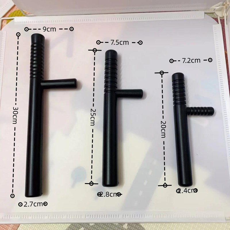 Police Set T-shaped Explosion-proof Stick Blowing Bottle Plastic Baton Ball Performance Props One-character Stick Children's Toys Martial Arts Stick