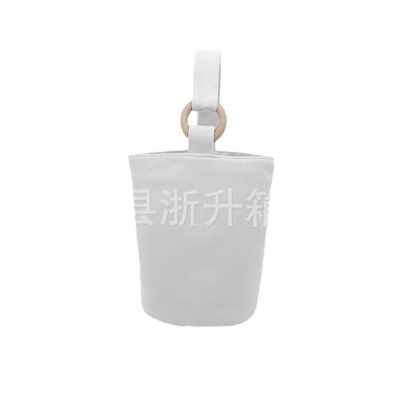 Manufacturer Customized Twill Full-Print Printed Ring Bucket Bag Hand-Carrying Canvas Women's Portable Lunch Bag Work Storage Bag