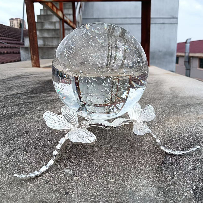 Transparent Crystal Light Ball office desktop decoration jewelry glass beads perforated solid ball crafts wholesale