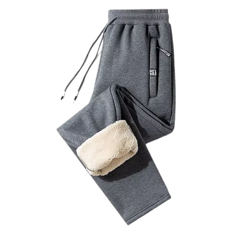 Lamb Sweatpants Thickened Warm Casual Pants Outer Wear Sports Cotton Pants Men's 2024 New Autumn and Winter Wear