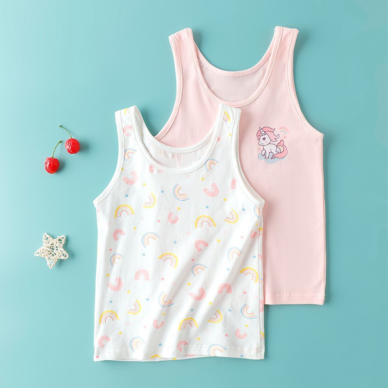 Летний Детский Хлопковый Жилет Нижнее Белье Девичий Топ Класс А Тонкий Базовый Для Мальчиков и Девочек