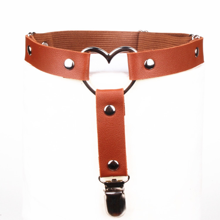 European and American Harajuku Punk Heart-Shaped Couple Jewelry Pu Leather Sexy Leg Rings Garter Accessories