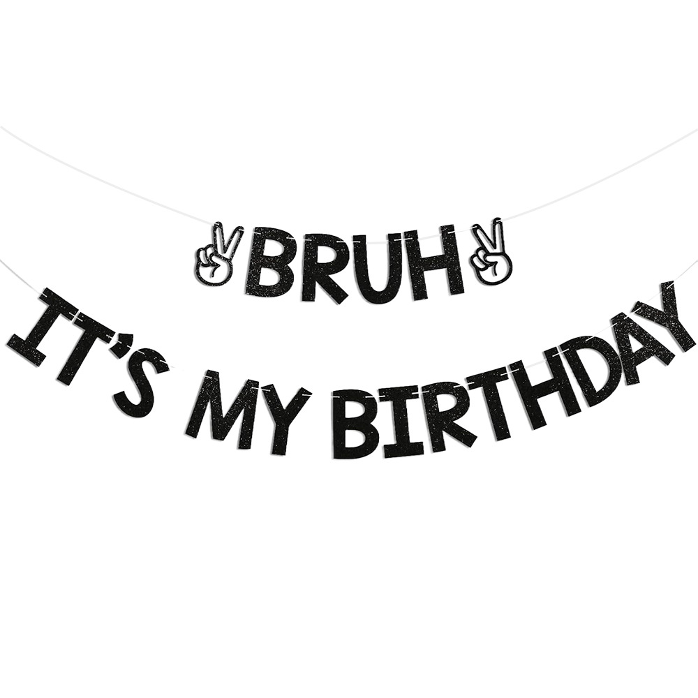 Factory Glitter Paper Material Banner Pull Flag Hanging Decoration Cake Insert Product Customization Please Contact Wangwang before Bidding