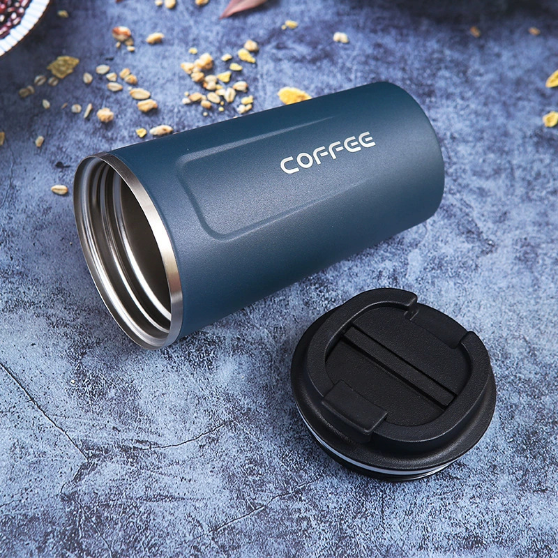 Cross-border simple new stainless steel coffee cup double-layer vacuum vacuum thermos cup car portable gift water cup