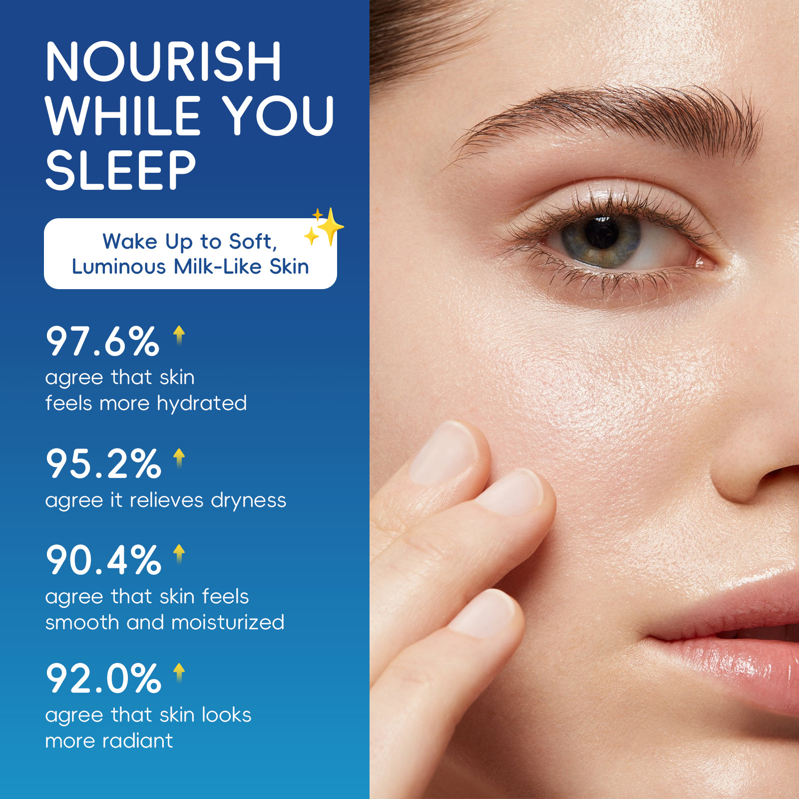 Cross-Border Full English Facial Mask Laikou Milk Sleeping Mask 3g Hydrating and Moisturizing Export Spot Facemask