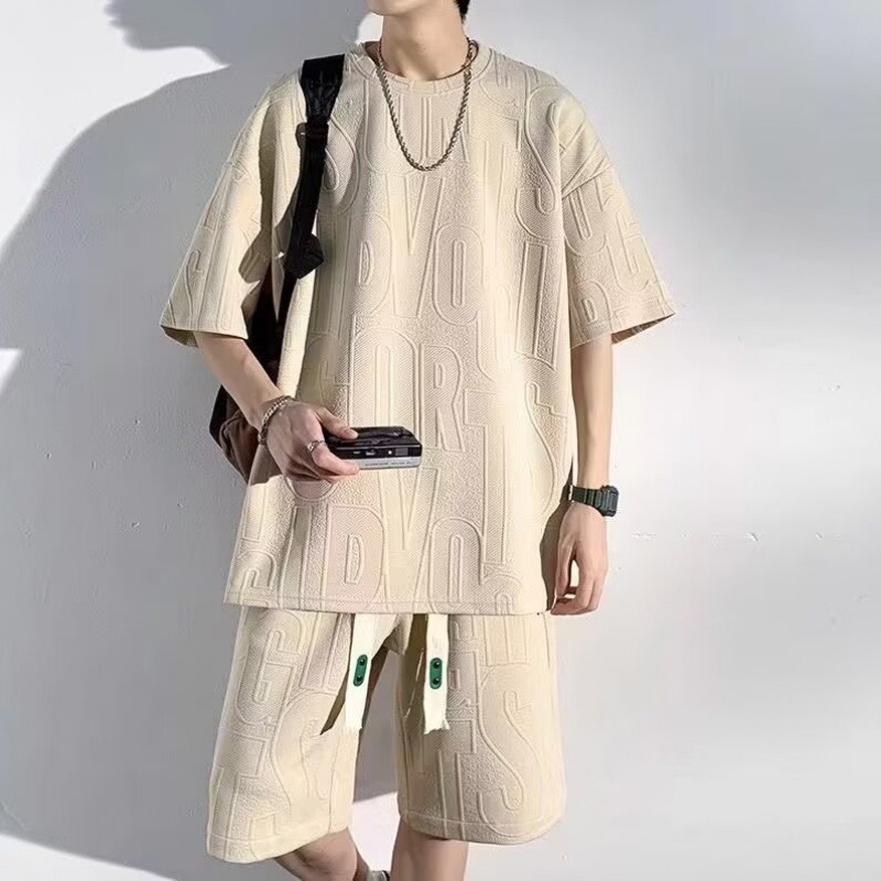 Популярная футболка большого размера для мальчиков, короткий рукав, летние топы, универсальные, свободные, полус короткие рукава для мужчин