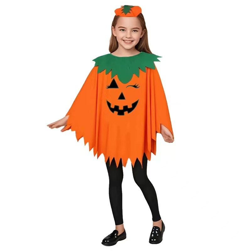 Halloween Costume Luminous Adult Kidsren Pumpkin Cloak Shawl Pumpkin Suit Cloak School Party Dress up