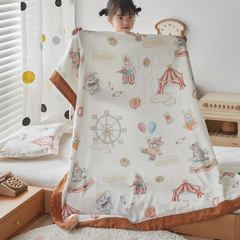 Плед класса A из бамбукового волокна четырехслойный матерный и детский плед бамбуковый хлопок летний плед для сна детский плед оптовая продажа