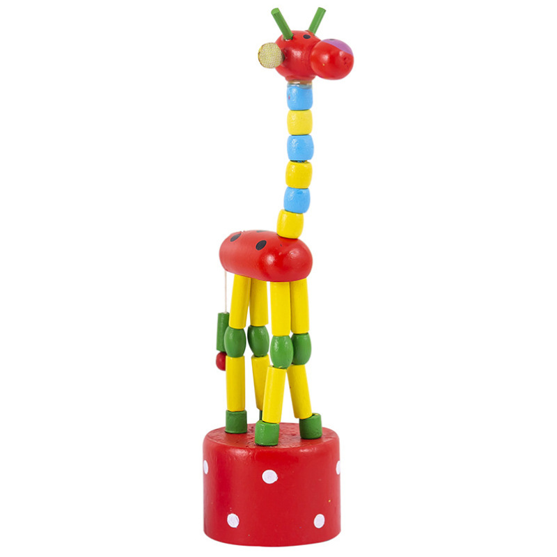 Dancing Giraffe/Kidsren's Cartoon Toys/Wooden Crafts/Nostalgic Joint Puppet
