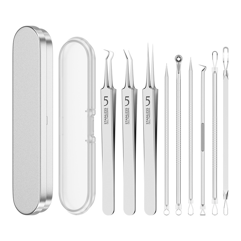 Acne Clip Cell Clip to Remove Acne Blackhead Clip Tweezers Clip No. 5 Ultra-Sharp Acne Needle Ultra-Fine Ultra-Sharp 4-Piece Set