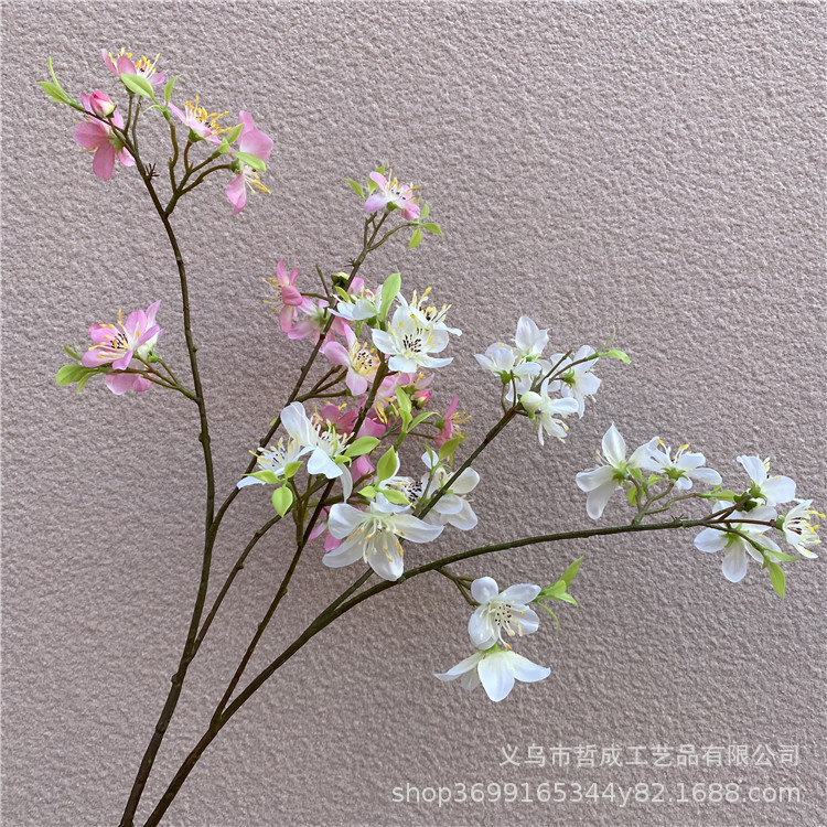 Имитация дикой азалии, поддельный цветок, шелковая цветка персика, обеденный стол, общая цветочная композиция, сухой цветок, букет, маленькая ветка, фотопродукты