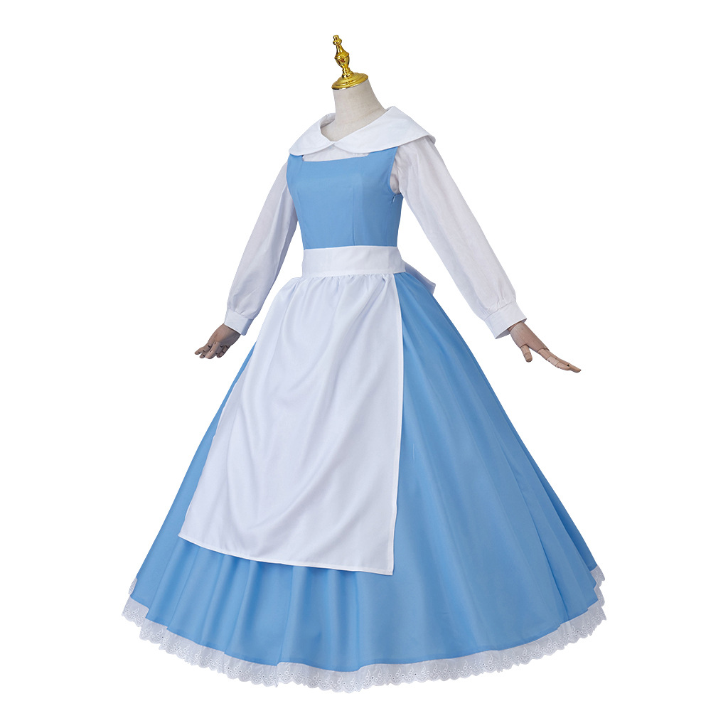 Beauty and the Beast Bell Maid Costume Cosplay Costume Princess Costume Performance Halloween Belle Princess Ready Stock