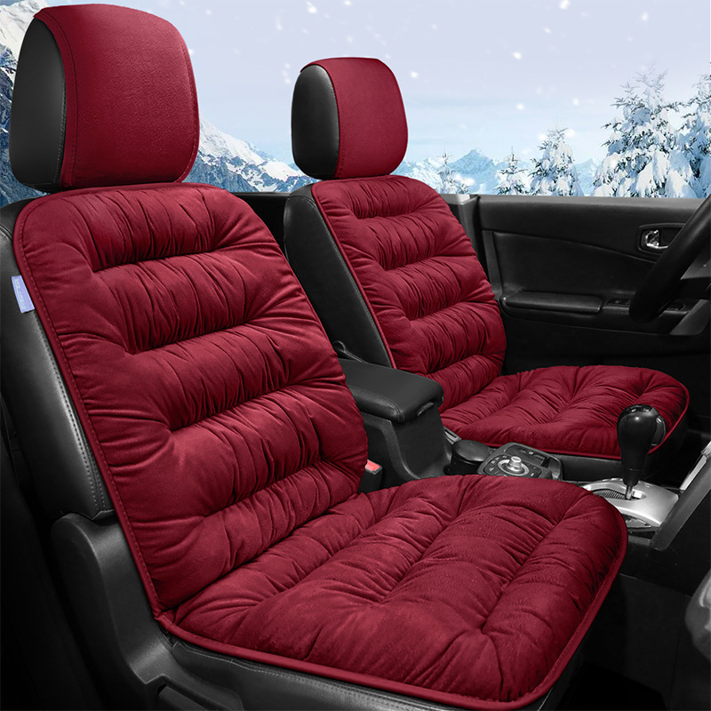 New winter fleece-lined thick warm down cushion car cushion car single cross-border with backrest one-piece delivery