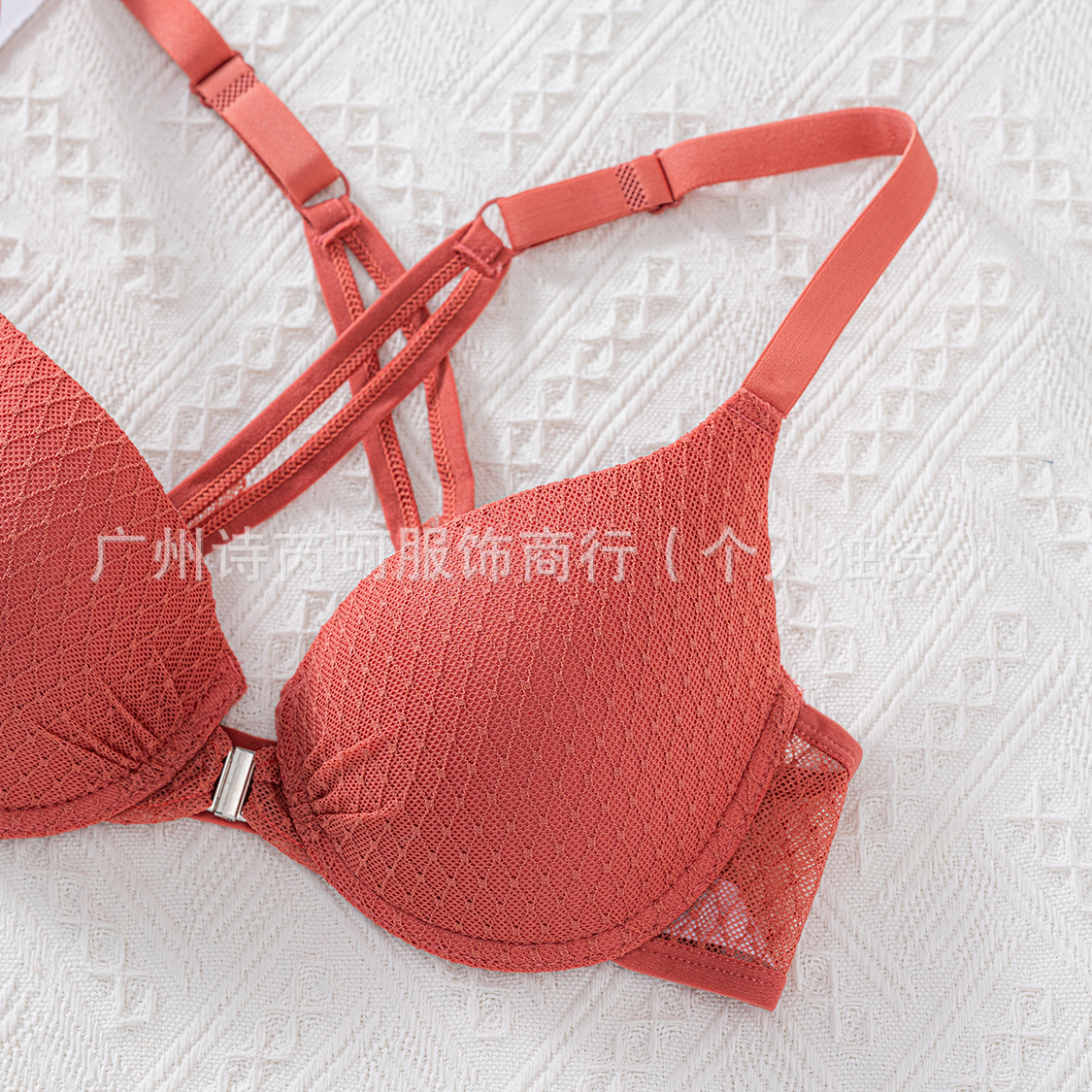 Cross-Border Plus-Size European and American Temu Bra with Underwire, Front Clasp, More Supportive, Cross-Back Design, Backless, Enhances Bust Appearance