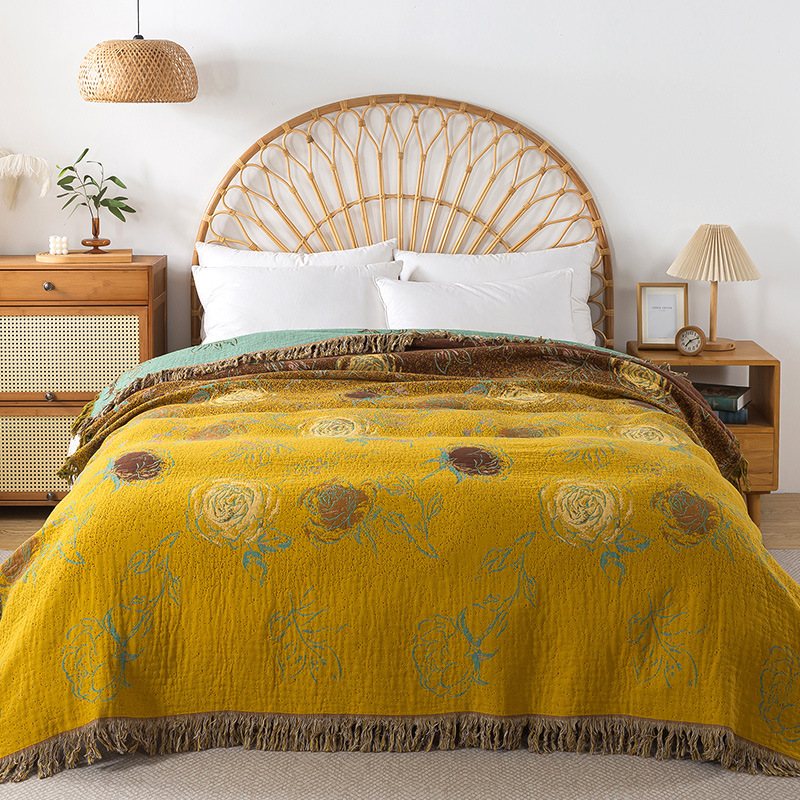 2025 Новое чисто хлопковое марлевое одеяло для офиса