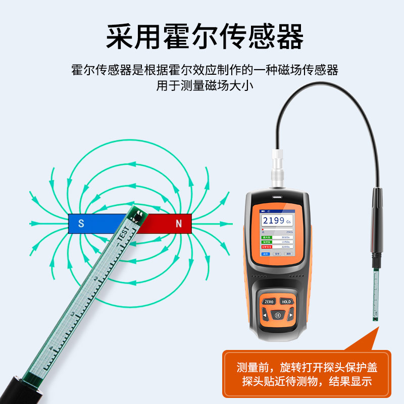 Advics Handheld Digital Tesla Meter High-Precision Magnetic Field Strength Detector Gauss Meter Tester