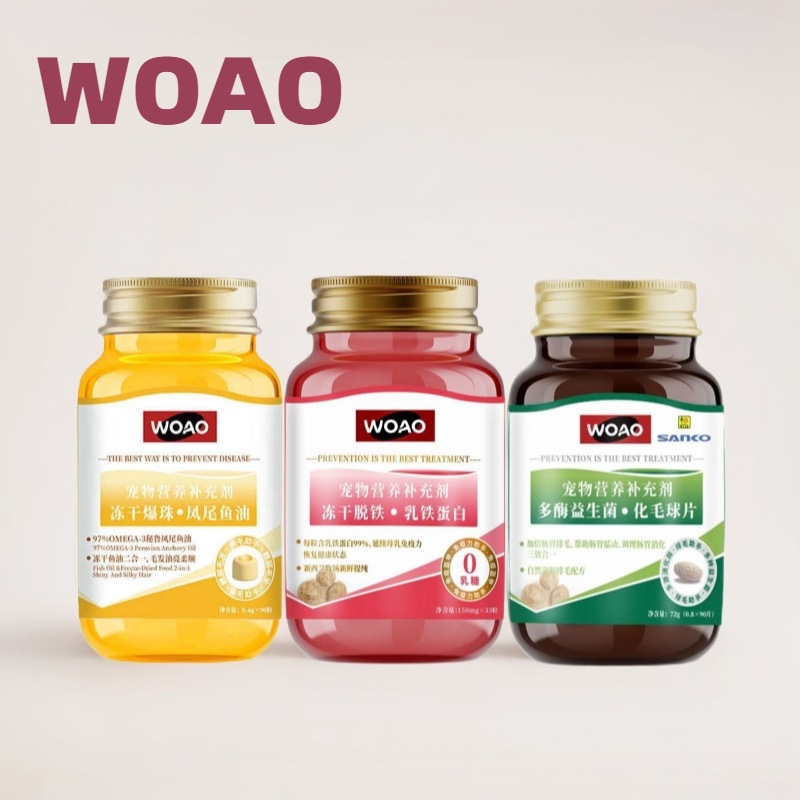 Woao Cat Grass Tablets for Hairball Prevention, Non-Vomiting Hairball Removal, Plant-Based Dietary Hairball Removal, 90 Tablets