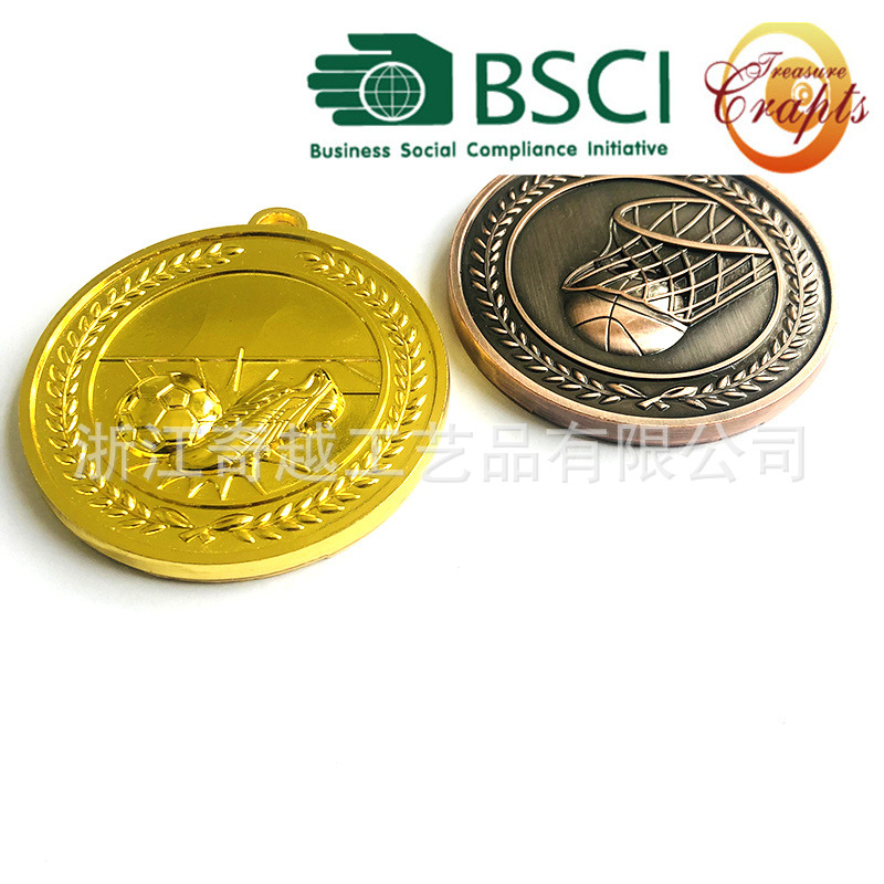 BSCI factory football match embossed bronze medal Philippine Medal custom cycling event Commemorative Medal