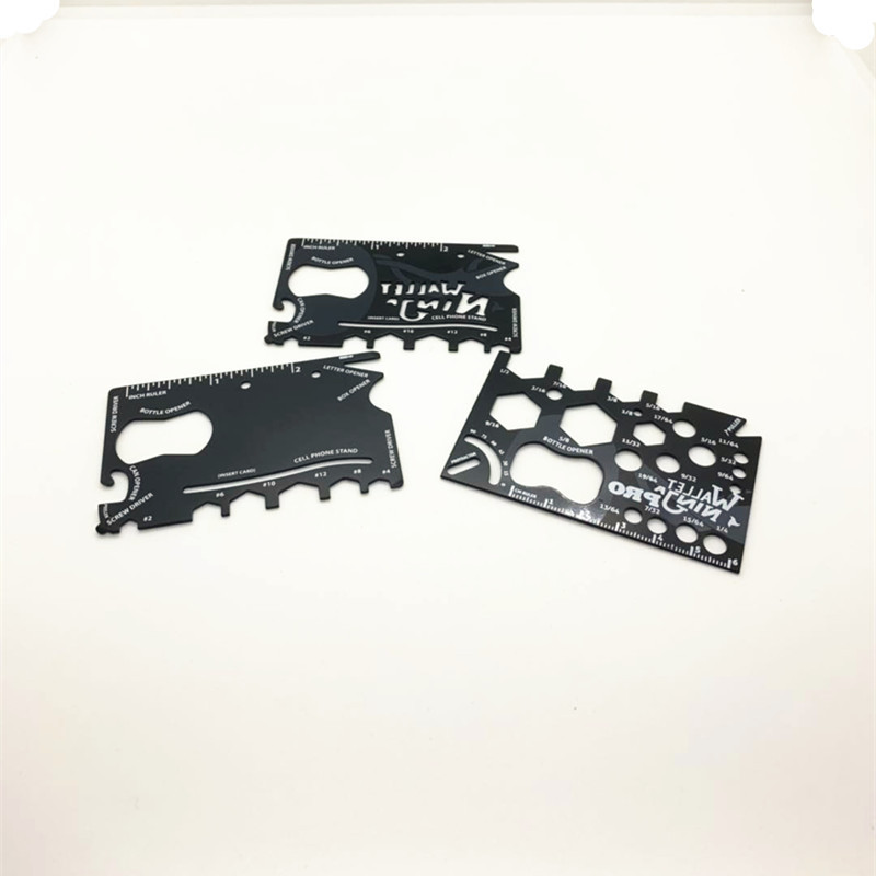 Multifunctional 18-in-1 Knife Card Stainless Steel Tool Card Black Survival Card Camping Essential Multi-Purpose Outdoor