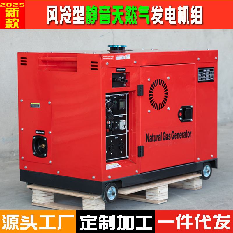 Генератор на природном газе 220 В однофазный малый бытовой мобильный 380 В трехфазный для завода шахты 10 кВт