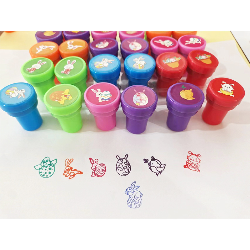 Cylindrical Cartoon Toy Seal Kidsren's Creative Easter Seal Teacher Reward Seal Kindergarten Encouragement Seal