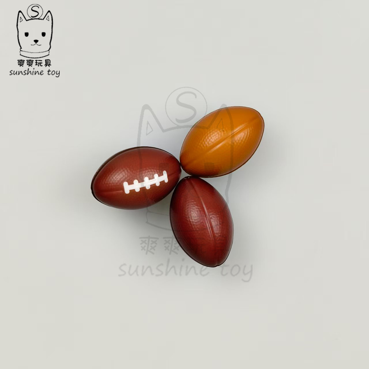 Amazon's Popular Mini Foaming Sponge Decompression Basketball Spray Paint Pu Brown Rugby 4cm Football Bouncy Ball
