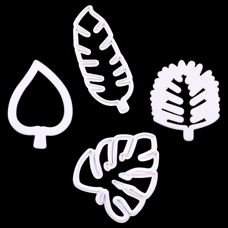 4pcs Tropical Leaves Biscuit Mold Mold Cake Mold Baking Baking Tools suit Bakers