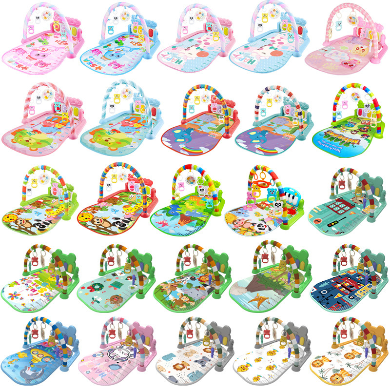 Baby Fitness Stand Music Pedal Toy 0-36 Months Baby Piano Game Mat Cross-Border Hot Sale