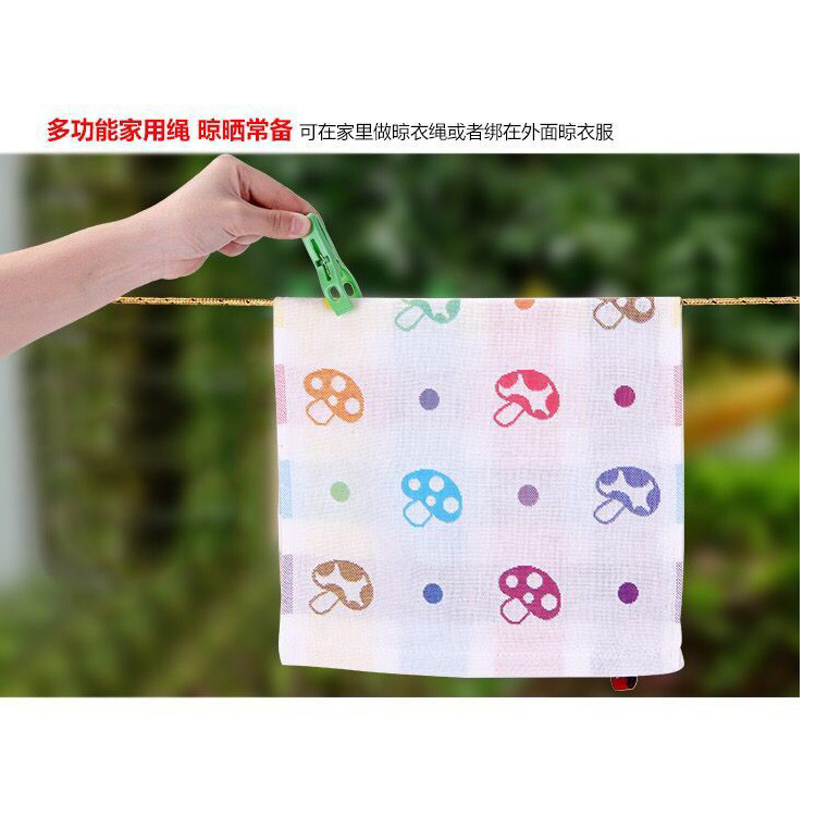 10m Clothesline, Outdoor Windproof and Non-Slip Thickened Multi-Functional Indoor and Outdoor Punch-Free Cool Clothes Rope