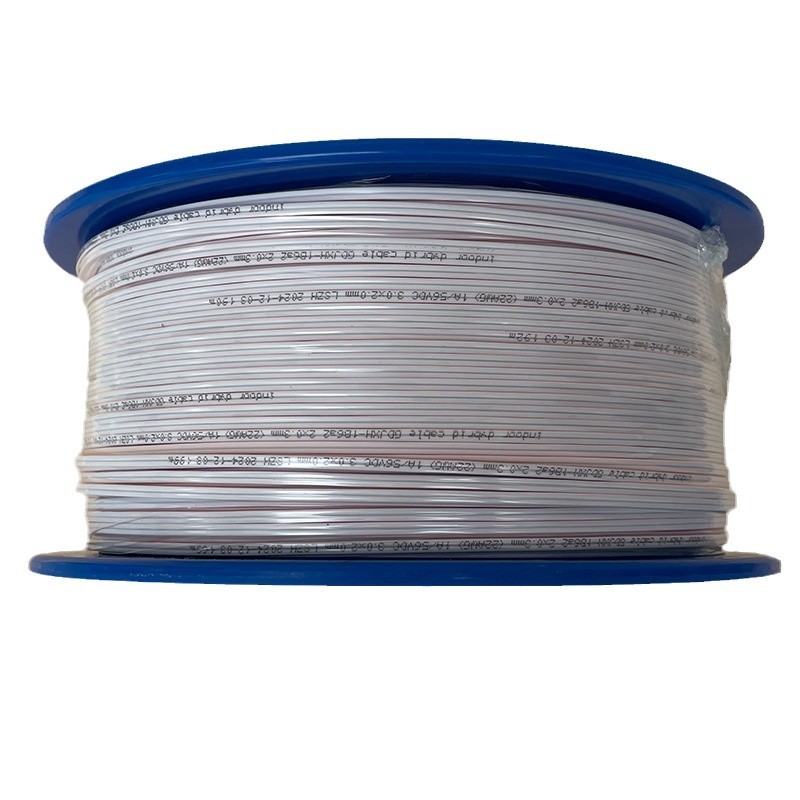 Fttr Indoor Optical Fiber Composite Cable Size 2.0*3.0mm Pof Optical Fiber Integrated Composite Cable 200m Loops